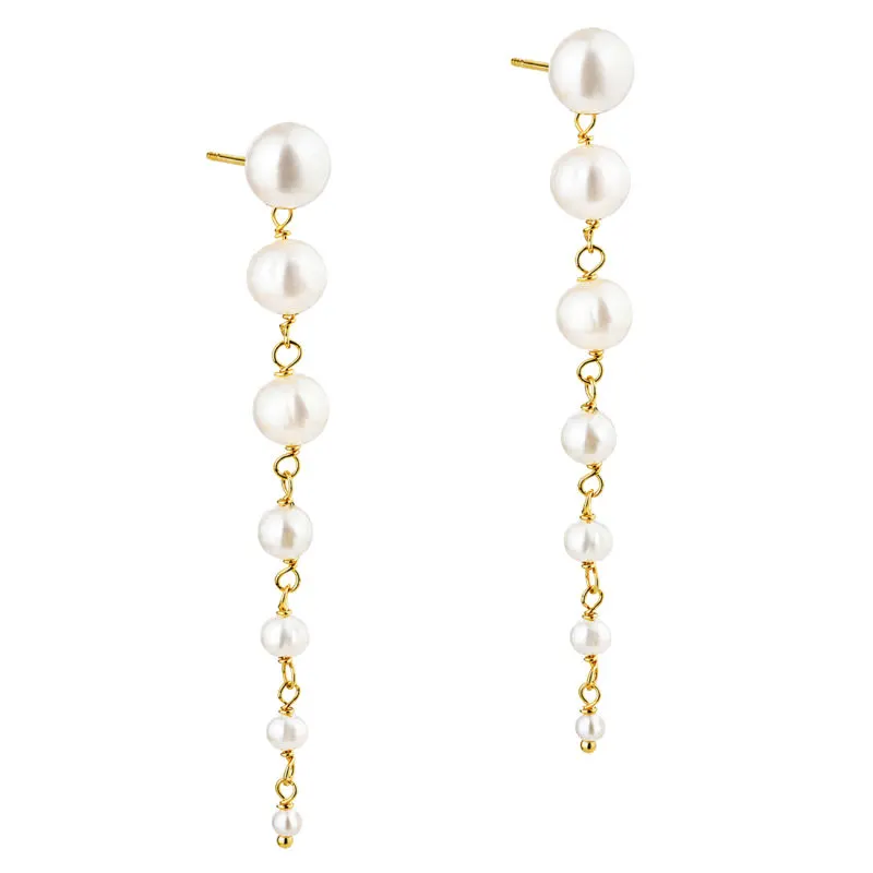 GHITA LONG EARRING | GOLDEN — produktfoto