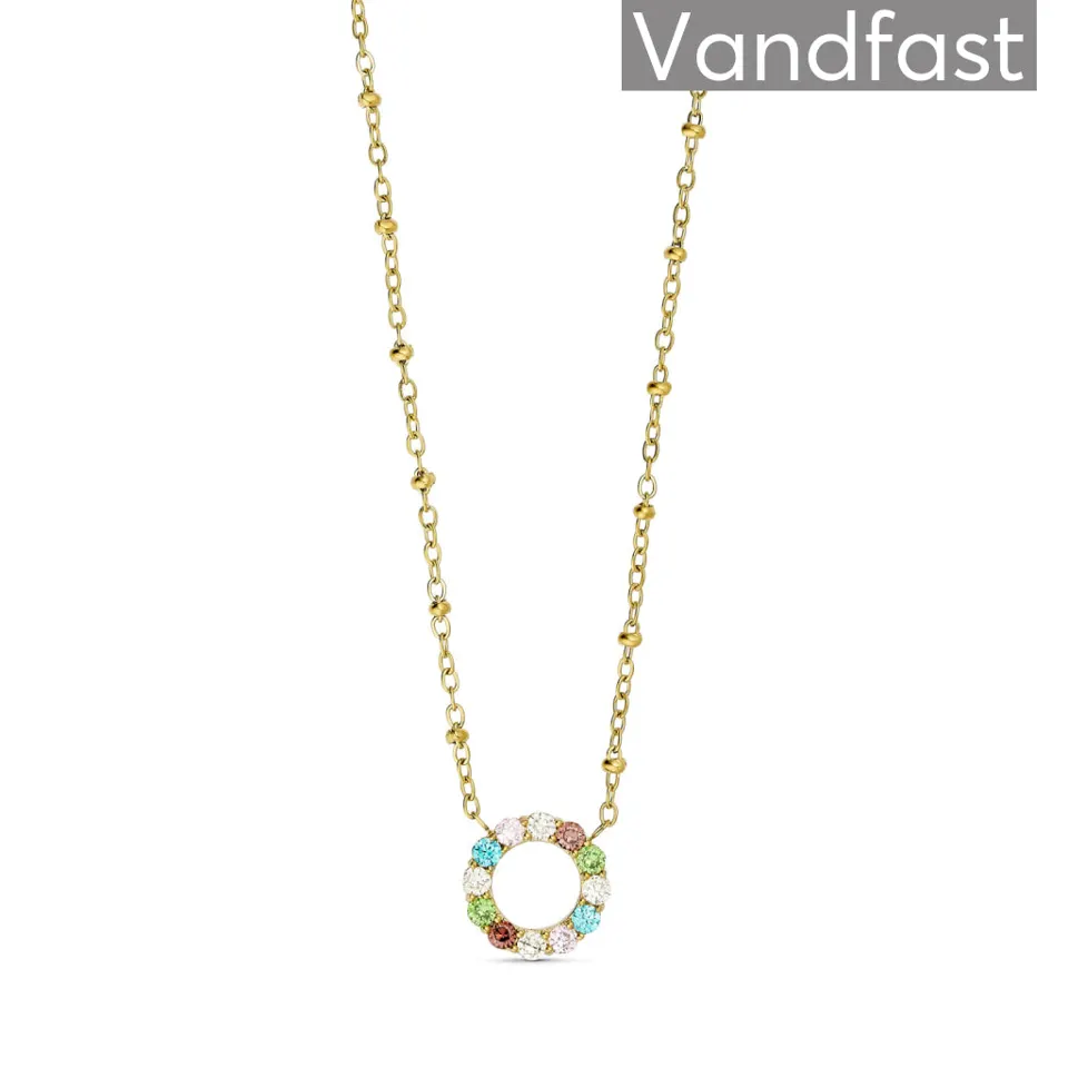ANNEBRAUNER Dreamy Multicolor Circle Halskæde 18K Guldbelagt — produktfoto