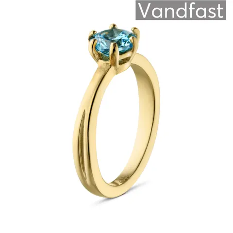 ANNEBRAUNER Princess Aqua Blue Ring 18K Guldbelagt — produktfoto