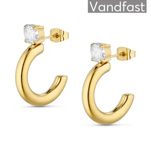 ANNEBRAUNER Big Zirconia Hoop Øreringe 18K Guldbelagt — produktfoto