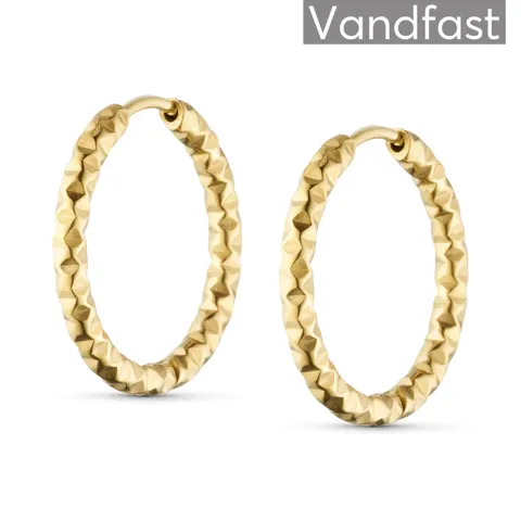 ANNEBRAUNER Hammered Creole 22 mm Øreringe 18K Guldbelagt — produktfoto