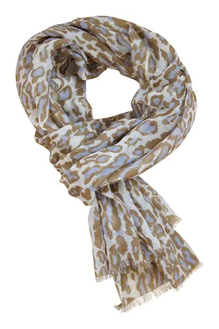 Leopard tørklæde med lys blå — produktfoto