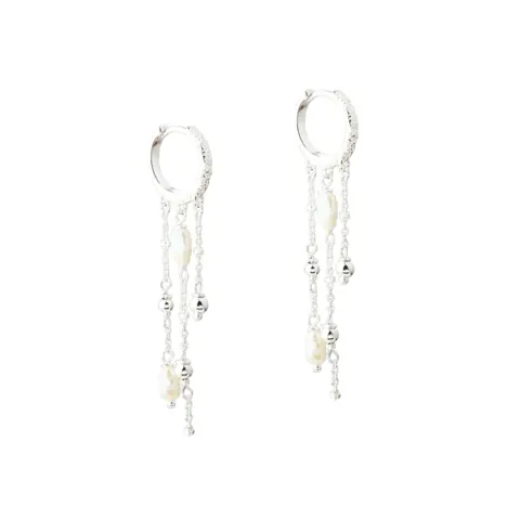 LUNELLA PEARL HOOP | SILVER — produktfoto