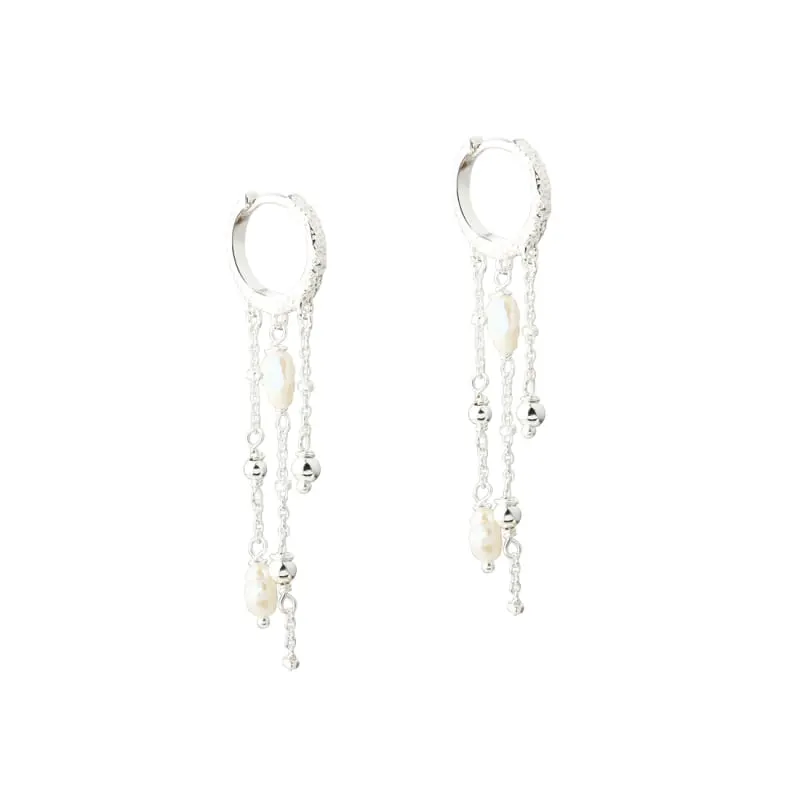 LUNELLA PEARL HOOP | SILVER — produktfoto