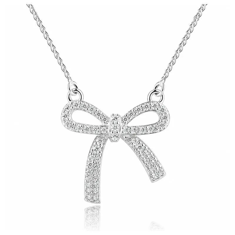 ELEGANT BOW NECKLACE | SILVER — produktfoto