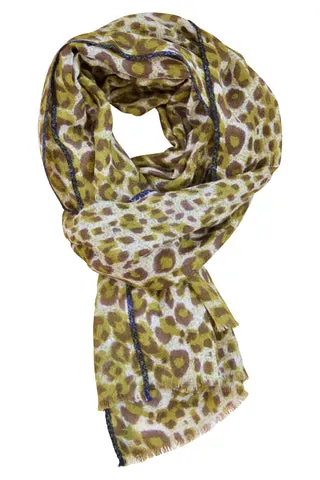 Leopard tørklæde i blød lambswool — produktfoto