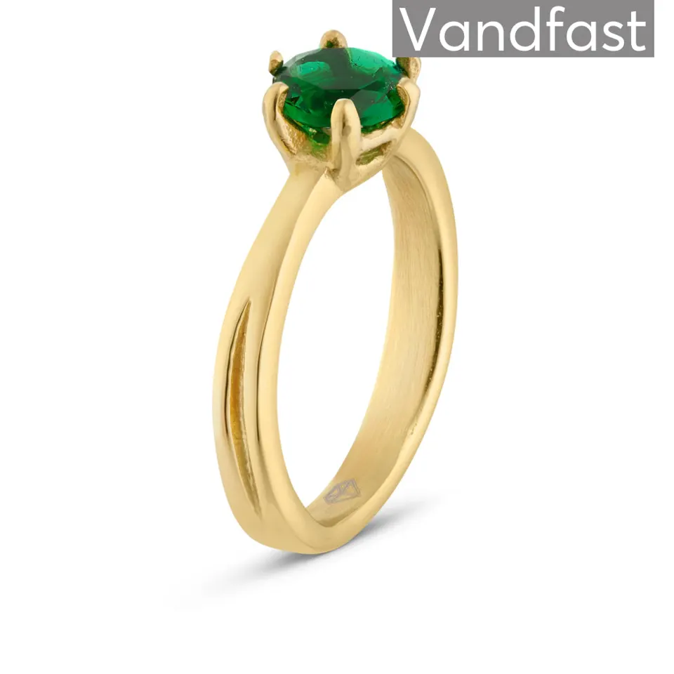 ANNEBRAUNER Princess Jade Green Ring 18K Guldbelagt — produktfoto
