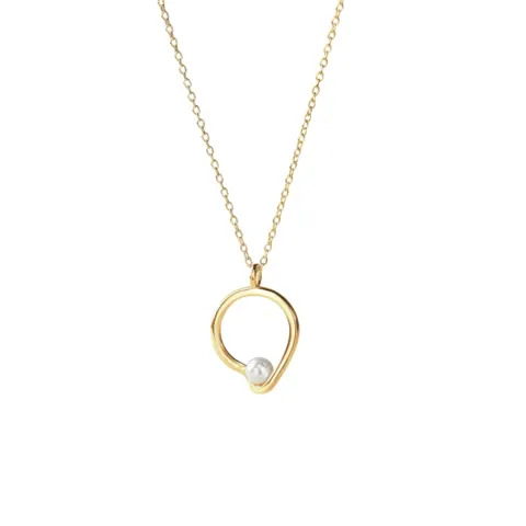*SELA PEARL NECKLACE | GOLDEN — produktfoto