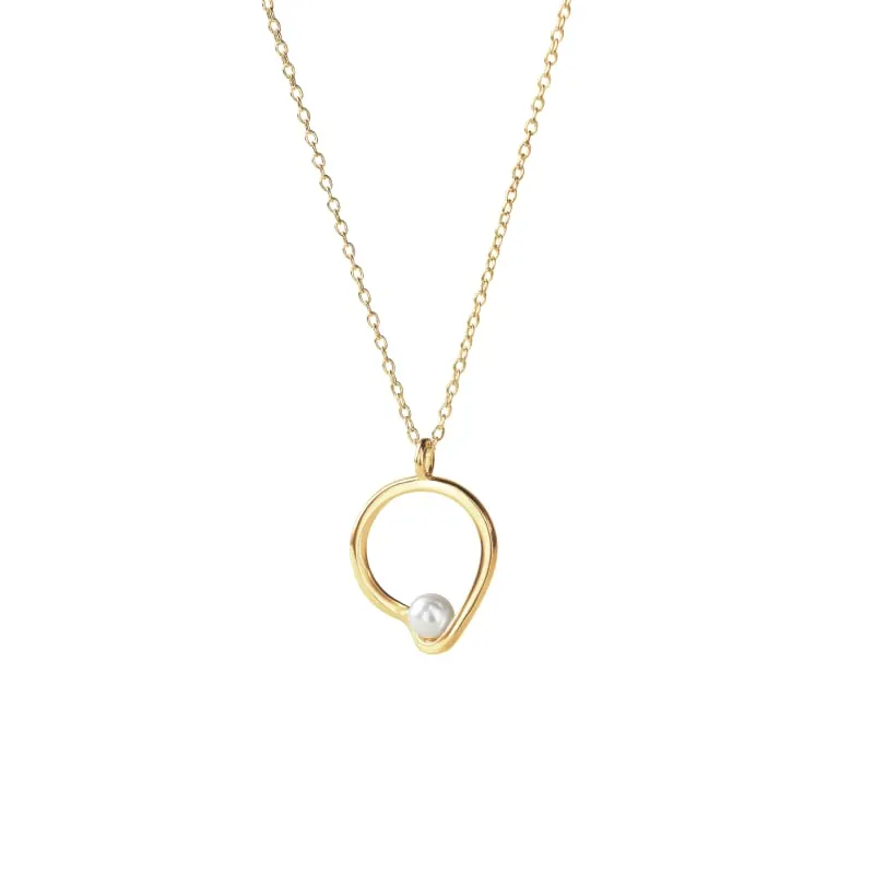 *SELA PEARL NECKLACE | GOLDEN — produktfoto