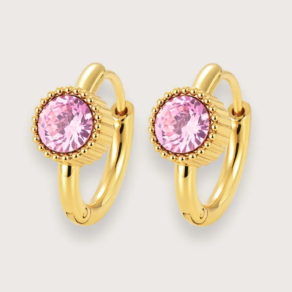 Rosie forgyldte hoops med lyserøde zirkoner  Legacy Collection — produktfoto