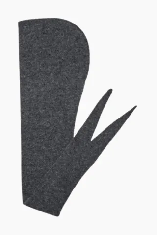 Hood Scarf - Dark Grey Melange - Oval Square — produktfoto