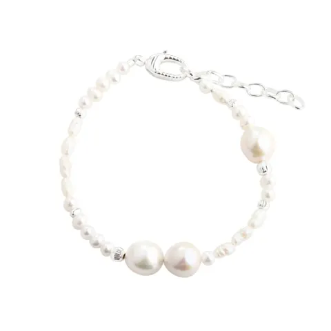 LINE PEARL BRACELET  | SILVER — produktfoto