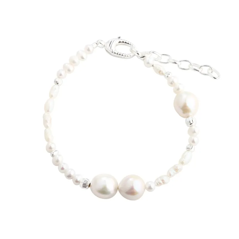 LINE PEARL BRACELET  | SILVER — produktfoto