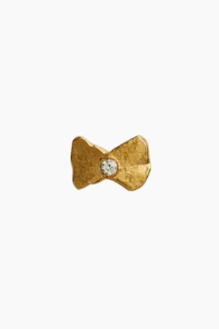 Tres Petit Bow Earring - Gold - Stine A — produktfoto