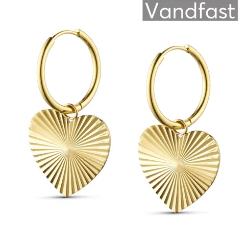 ANNEBRAUNER Big Sun Texture Heart Øreringe 18K Guldbelagt — produktfoto