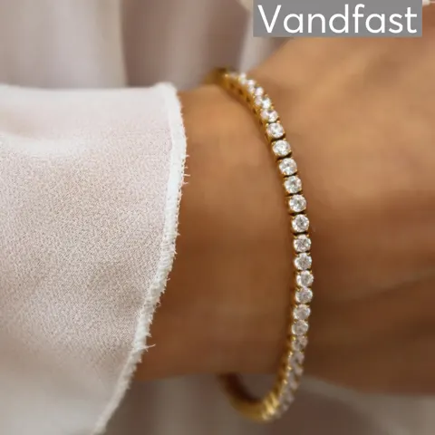 ANNEBRAUNER Tennis Petite Armbånd 18K Guldbelagt - 16 CM — produktfoto