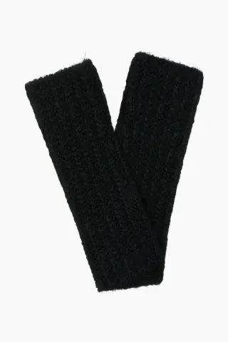 Objmilu Fingerless Gloves Knit 135 - Black - Object — produktfoto
