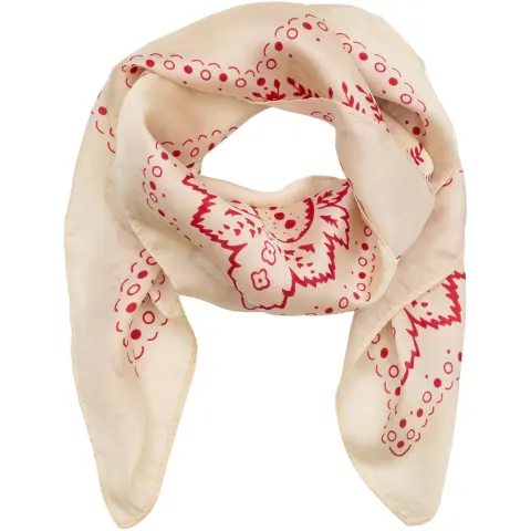 Marta du Chateau dame tørklæde MdcJuline FA1-Scarf - White/Red1511 — produktfoto