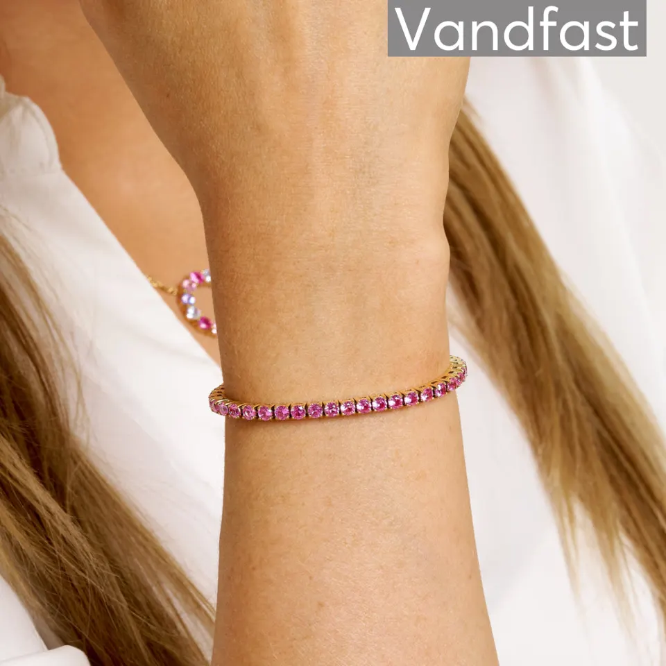 ANNEBRAUNER Tennis Petite Rose Armbånd 18K Guldbelagt - 16 CM — produktfoto