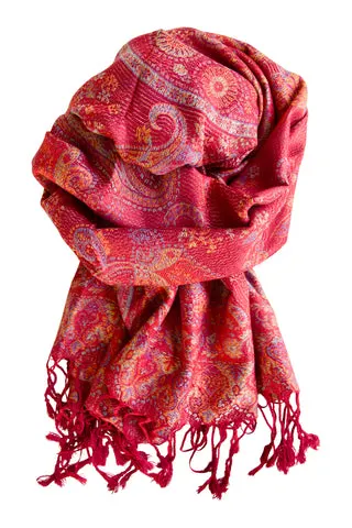 Rødt pashmina tørklæde — produktfoto