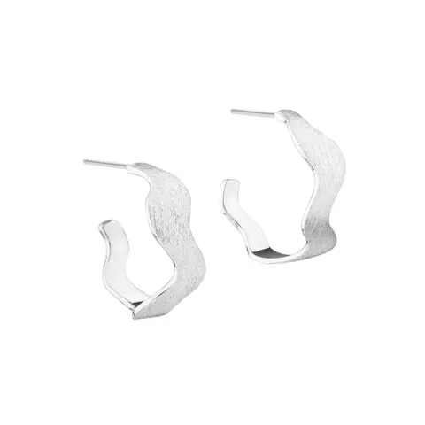DREAMLIT WAVY HOOP 18 MM.  | SILVER — produktfoto