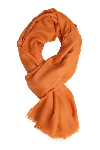 Orange tørklæde i 100% cashmere - dobbelt — produktfoto