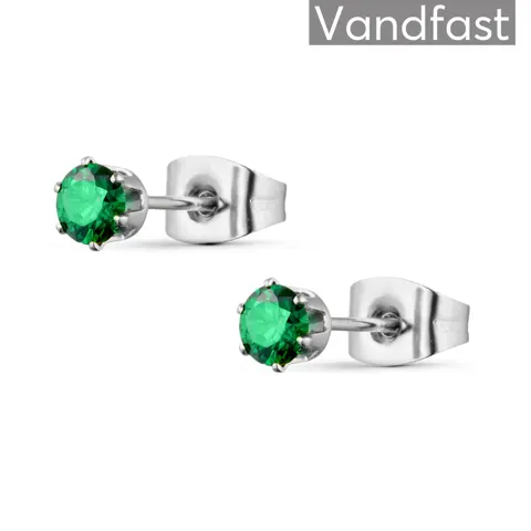 ANNEBRAUNER Princess 4mm L-Green Øreringe — produktfoto