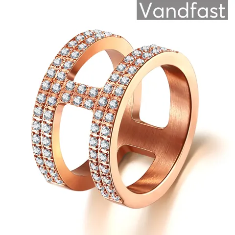 ANNEBRAUNER Double Massive Rose/White Ring — produktfoto