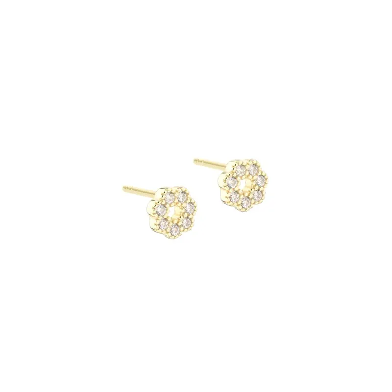 LUMI CLEAR FLOWER EARSTUD | GOLDEN — produktfoto