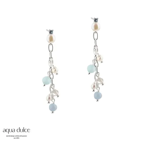 SKY BLUE CHAIN EARRING | SILVER — produktfoto