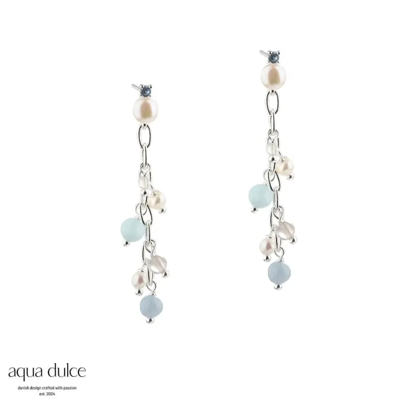 SKY BLUE CHAIN EARRING | SILVER — produktfoto