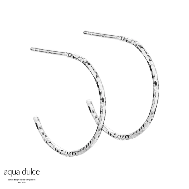 DIAMOND CUT HOOP 20 MM. | SILVER — produktfoto