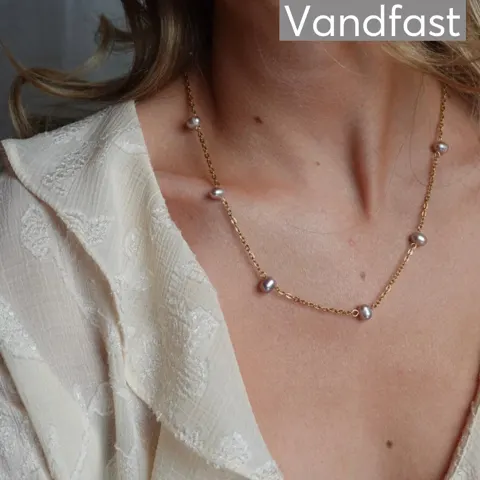 ANNEBRAUNER Pearl Grey Halskæde 18K Guldbelagt — produktfoto