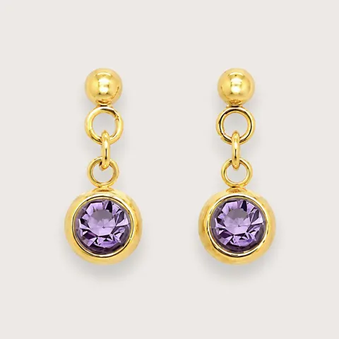 Josie forgyldte øreringe med violette zirkoner  Legacy Collection — produktfoto