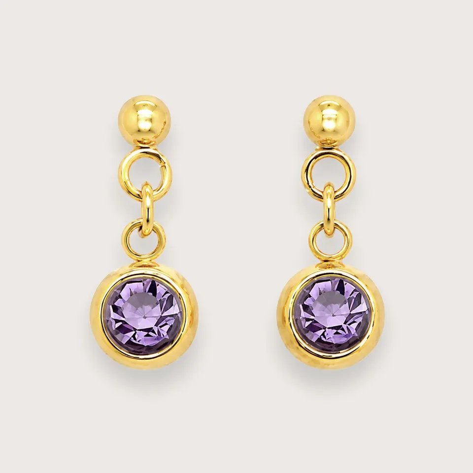 Josie forgyldte øreringe med violette zirkoner  Legacy Collection — produktfoto