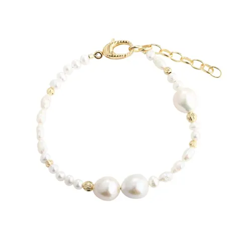 LINE PEARL BRACELET  | GOLDEN — produktfoto