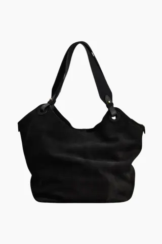 Soho Shoulder Bag - Black Suede - Cala Jade — produktfoto