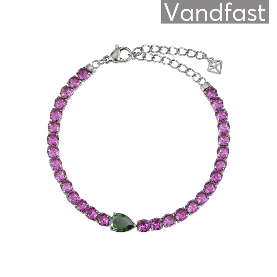 ANNEBRAUNER Tennis Paris Green Rose Armbånd — produktfoto