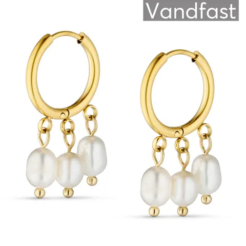 ANNEBRAUNER Triple Pearl Øreringe 18K Guldbelagt — produktfoto
