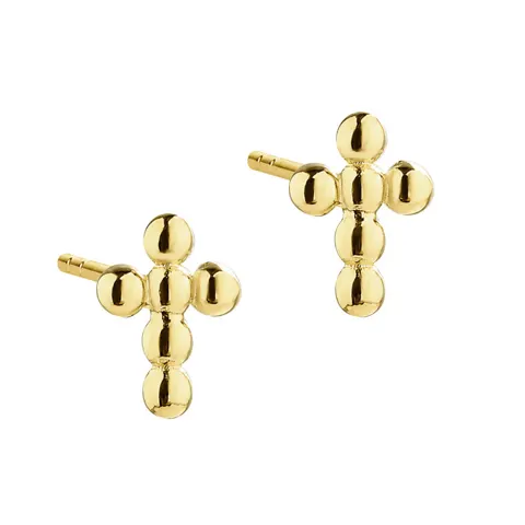 NEW CROSS EARSTUD | GOLDEN — produktfoto