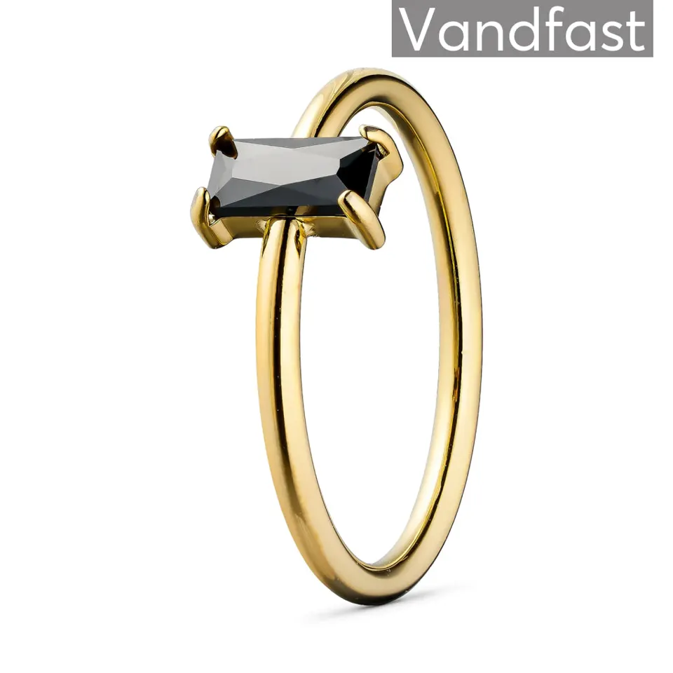 ANNEBRAUNER Deluxe Petite Black Ring 18K Guldbelagt — produktfoto