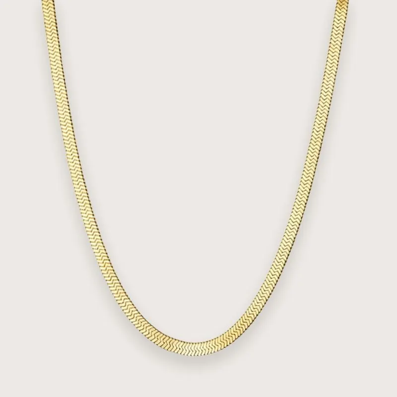 Zoé forgyldt snake chain-halskæde 3 mm - vandfast - Chant du Matin — produktfoto