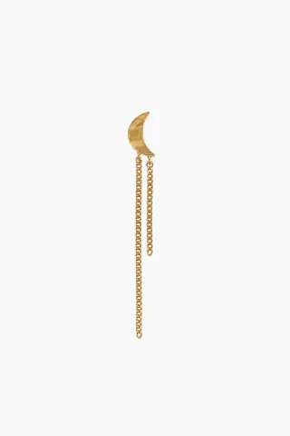 Petit Bella Moon Earring Two Chains - Guld - Stine A — produktfoto