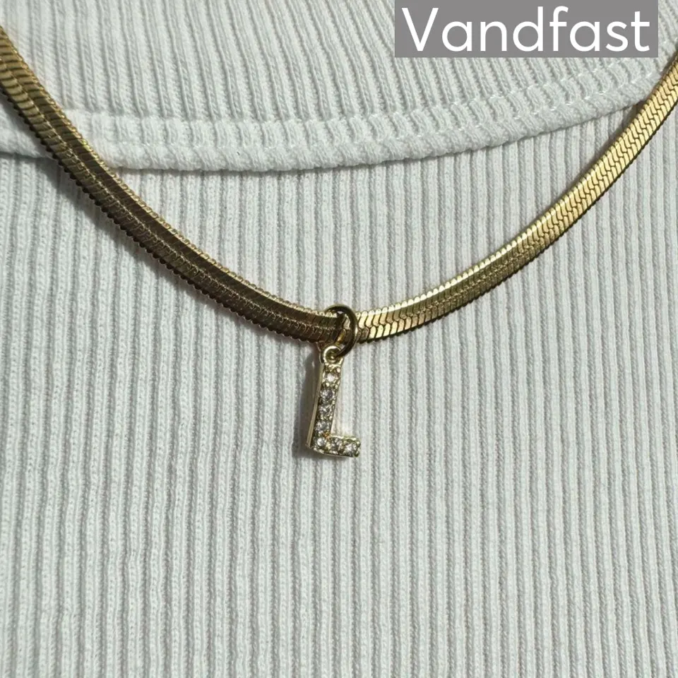 ANNEBRAUNER Snake Letter Halskæde 18K Guldbelagt - A — produktfoto