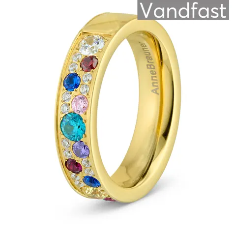 ANNEBRAUNER Sparkling Multicolor Ring 18K Guldbelagt — produktfoto